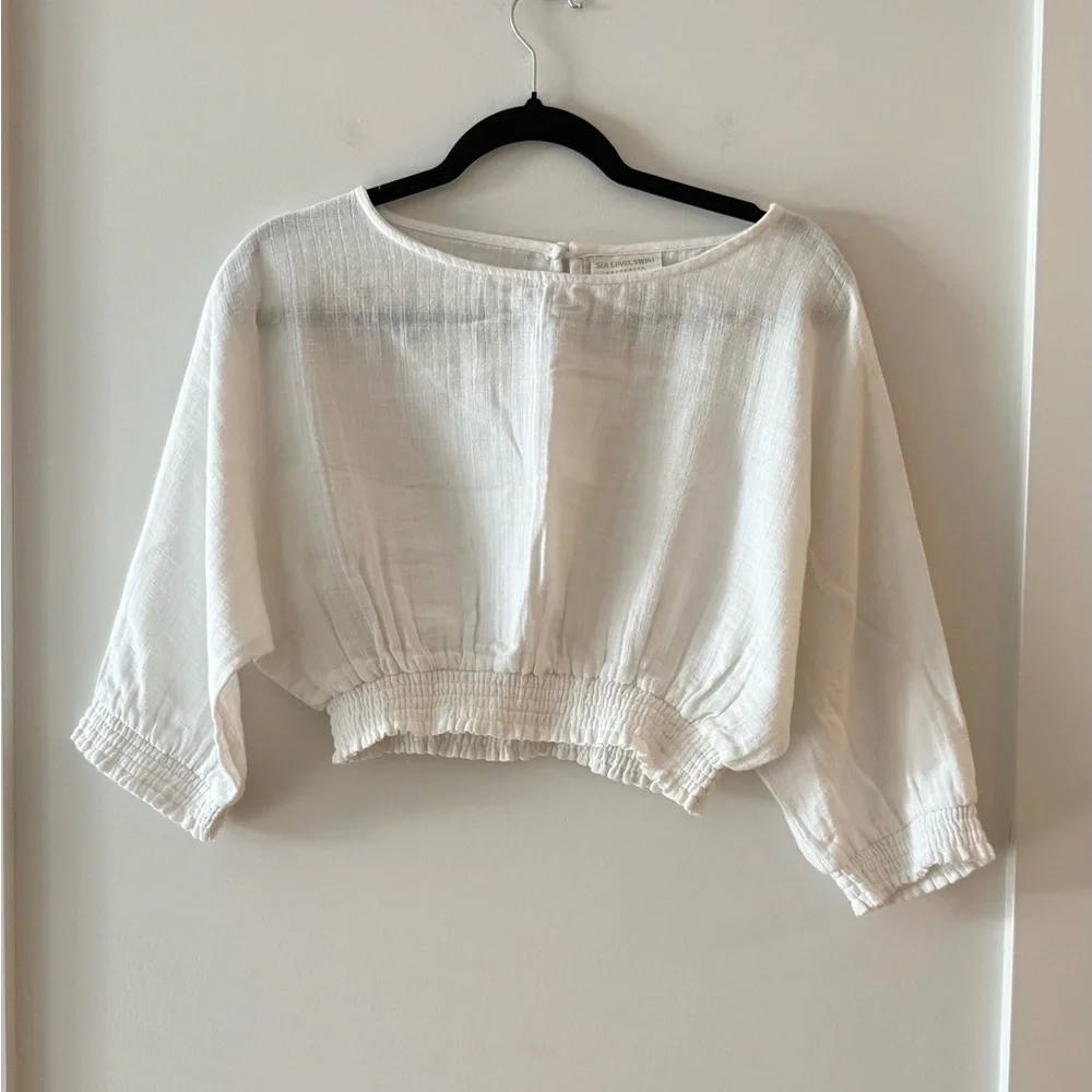 Sea Level Swim Australia Eco-Cotton Cropped Blouse - Picture 2 of 9